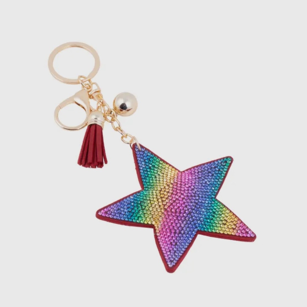 Bling Crystal Star & Tassel Keychain - Picture 3 of 5